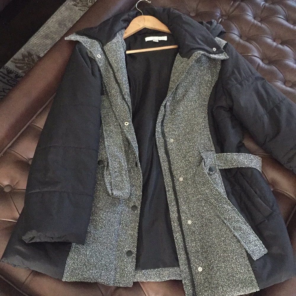 Tweed patterned puffer jacket